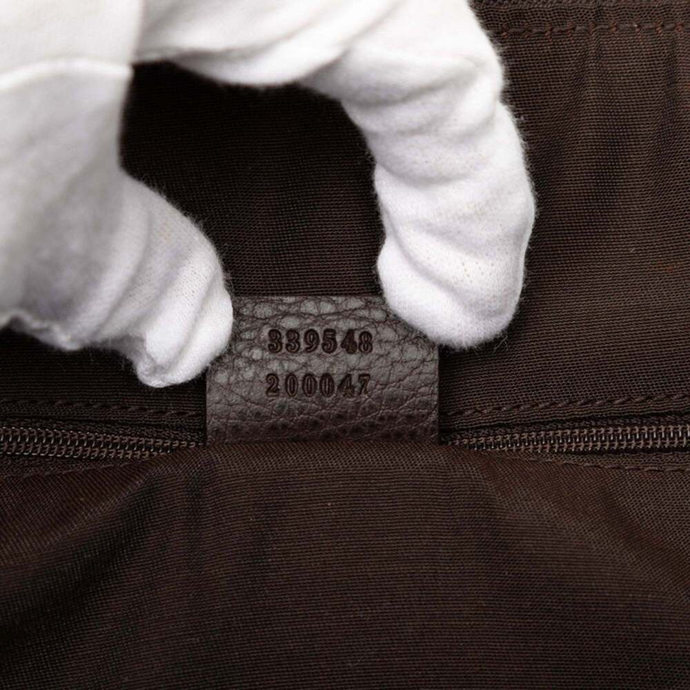 GUCCI Authentic Brown Leather Bamboo Shoulder Bag - Picture 6 of 6